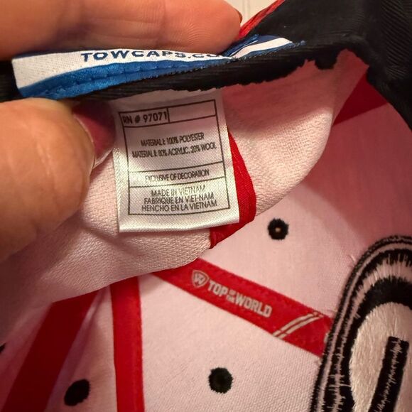 Top of the World Red and Black Adjustable Hat - Picture 8 of 9